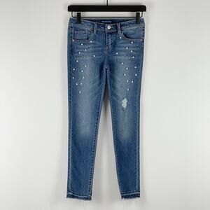 Blue Spice Pearl & Silver Bead Ankle Jeans / Jeggings - Girls 12
